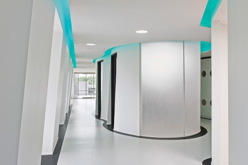 modern dental office hallway